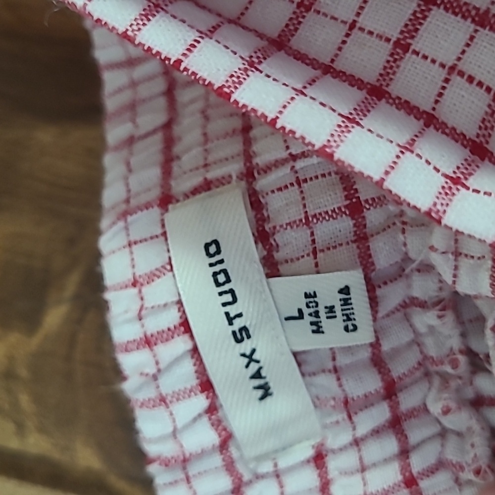 Max Studio red & white skirt. Size L - Picture 2 of 6